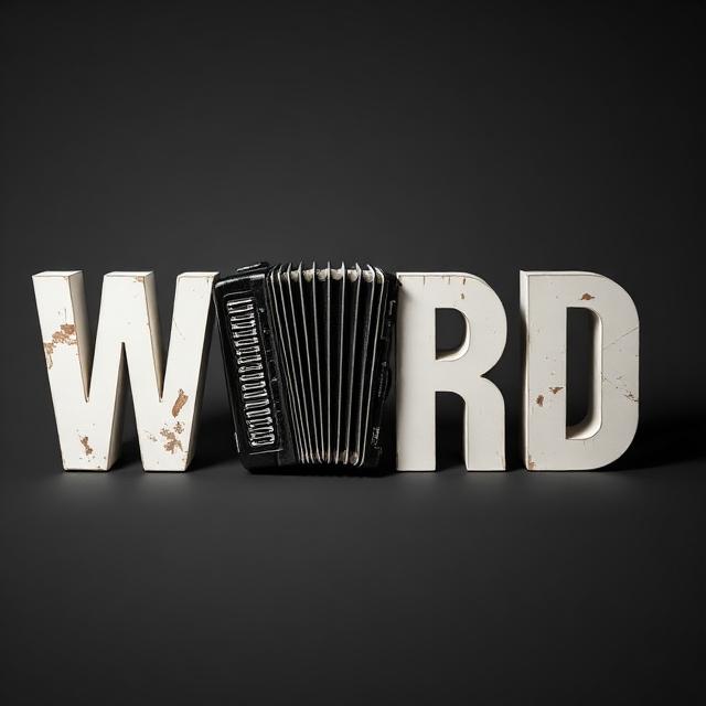 The word WORD is shorted with an accordion in the middle